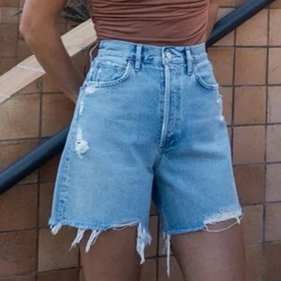 Agolde Pants - NWT Agolde Stella High Rise Baggy Denim Shorts in Deserted Size 25